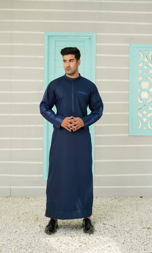 Navy Blue Islamic Jubba Dress